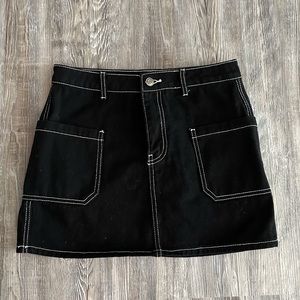 Black Denim Skirt